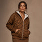 ☀️LAST DAY SALE ONLY￡17.99!!🐆Women's Leopard Print Zip-Up Hoodie
