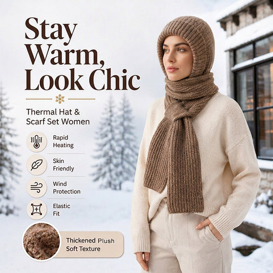 ❄️ Early Winter Hot Sale 60% OFF🧣 Women's Integrated Plush Knitted Hooded Scarf