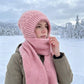 ❄️ Early Winter Hot Sale 60% OFF🧣 Women's Integrated Plush Knitted Hooded Scarf