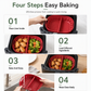 ⏳ LAST DAY SALE 60% OFF !! 📢 Reusable Divided Silicone Air Fryer Liner, Dual‑Compartment Non‑Stick Baking Tray🥘