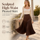 👗LAST DAY SALE 60% OFF !!📢🍁 Women's High Waist Polka Dot Pleated Midi Skirt, Vintage Dots A Line Flowy Long Skirt, Elegant Office Casual Maxi Skirt