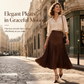 👗LAST DAY SALE 60% OFF !!📢🍁 Women's High Waist Polka Dot Pleated Midi Skirt, Vintage Dots A Line Flowy Long Skirt, Elegant Office Casual Maxi Skirt