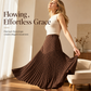 👗LAST DAY SALE 60% OFF !!📢🍁 Women's High Waist Polka Dot Pleated Midi Skirt, Vintage Dots A Line Flowy Long Skirt, Elegant Office Casual Maxi Skirt