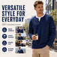 🎉 This Week's Special Sales - 60% OFF ✨ Men's Waffle Knit Henley Shirt Fake Two-Piece | Effortless Casual Style For Men
