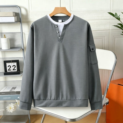 🎉 This Week's Special Sales - 60% OFF ✨ Men's Waffle Knit Henley Shirt Fake Two-Piece | Effortless Casual Style For Men