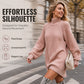 🍂Autumn Hot Sale 60% OFF🔥Women's Cozy Turtleneck Knit Sweater Dress | Cozy Fall‑Winter Loose Mini Knit Dress