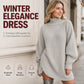 🍂Autumn Hot Sale 60% OFF🔥Women's Cozy Turtleneck Knit Sweater Dress | Cozy Fall‑Winter Loose Mini Knit Dress