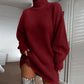 🍂Autumn Hot Sale 60% OFF🔥Women's Cozy Turtleneck Knit Sweater Dress | Cozy Fall‑Winter Loose Mini Knit Dress