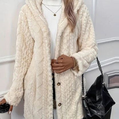 🎉 This Week's Special Sales - 60% OFF ✨ Women's Hooded Plush Fleece Button Jacket