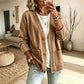 🎉This Week's Special Sales 50% OFF💖Women's Casual V-Neck Denim Cardigan, Loose Long Sleeve Open Front Jean Jacket With Button & Pockets, Versatile Daily Outerwear