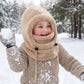 🖤Black Friday Hot Sale 50% OFF♟️Kids Fleece Balaclava Hat, Windproof Thermal One Piece Hood Scarf, Adjustable Drawstring Full Face Neck Warmer for Boys Girls, Winter Outdoor Ski Cycling Hat