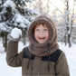 🖤Black Friday Hot Sale 50% OFF♟️Kids Fleece Balaclava Hat, Windproof Thermal One Piece Hood Scarf, Adjustable Drawstring Full Face Neck Warmer for Boys Girls, Winter Outdoor Ski Cycling Hat