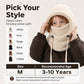 🖤Black Friday Hot Sale 50% OFF♟️Kids Fleece Balaclava Hat, Windproof Thermal One Piece Hood Scarf, Adjustable Drawstring Full Face Neck Warmer for Boys Girls, Winter Outdoor Ski Cycling Hat