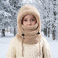 🖤Black Friday Hot Sale 50% OFF♟️Kids Fleece Balaclava Hat, Windproof Thermal One Piece Hood Scarf, Adjustable Drawstring Full Face Neck Warmer for Boys Girls, Winter Outdoor Ski Cycling Hat