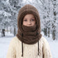 🖤Black Friday Hot Sale 50% OFF♟️Kids Fleece Balaclava Hat, Windproof Thermal One Piece Hood Scarf, Adjustable Drawstring Full Face Neck Warmer for Boys Girls, Winter Outdoor Ski Cycling Hat