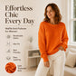 🎉This Week's Special Sales - 53% OFF✨Women's Waffle Knit Loose‑Fit Sweatshirt | Casual Long‑Sleeve Pullover Top👚