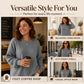 🎉This Week's Special Sales - 53% OFF✨Women's Waffle Knit Loose‑Fit Sweatshirt | Casual Long‑Sleeve Pullover Top👚