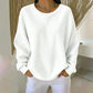 🎉This Week's Special Sales - 53% OFF✨Women's Waffle Knit Loose‑Fit Sweatshirt | Casual Long‑Sleeve Pullover Top👚