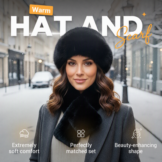 🎉This Week's Special Sales - 50% OFF✨ Winter Plush Scarf & Hat Set –Full Head & Neck Coverage, Blocks Severe Cold 🧣❄️