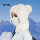 🎉This Week's Special Sales - 60% OFF✨Women 3-in-1 Knitted Balaclava Hat, Fleece Lined Warm Hood Beanie with Scarf & Face Mask, Pom Pom Winter Hat for Outdoor Skiing🧣