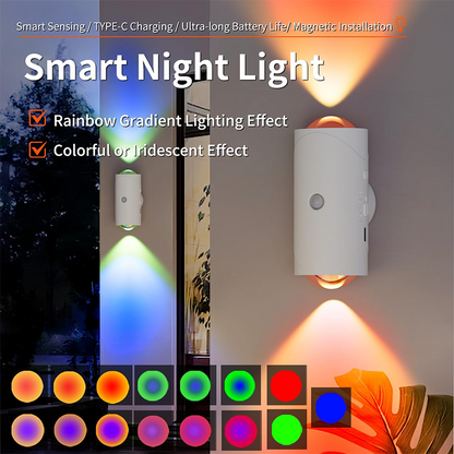 🎁Halloween Hot Sale 50% OFF🎃Auto Motion Sensing Color Changing Night Light, RGB Multicolor Wall Mount LED Atmosphere Lamp🌈💡