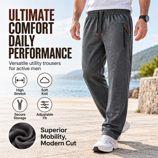 🖤Black Friday Hot Sale 50% OFF👖Men's Winter Thermal Sweatpants, Thick Fleece Lined Casual Trousers with Secure Zip Pockets