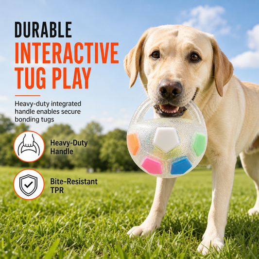 🖤Black Friday Hot Sale 50% OFF⚽️Dog Soccer Ball Toy With Grab Loops, Interactive Fetch & Tug Toy, Tough Pet Ball For Outdoor & Indoor Play🐶
