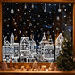 🎁Christmas Hot Sale 50% OFF🎅Christmas Village Static Window Cling Set, 78Pcs Reusable Xmas Window Stickers