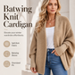 🖤Black Friday Hot Sale 50% OFF♟️Women's Oversized Batwing Sleeve Chunky Knit Cardigan, Shawl Collar Open Front Loose Knitted Sweater Coat for Autumn Winter🧥