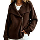 🍂Autumn Hot Sale 60% OFF🔥Women’s Asymmetric Zip Up Sweater Jacket, Chic Knit Cardigan with Drape Collar, Casual Loose Fit Outerwear🧥