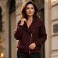 🍂Autumn Hot Sale 60% OFF🔥Women’s Asymmetric Zip Up Sweater Jacket, Chic Knit Cardigan with Drape Collar, Casual Loose Fit Outerwear🧥