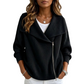 🍂Autumn Hot Sale 60% OFF🔥Women’s Asymmetric Zip Up Sweater Jacket, Chic Knit Cardigan with Drape Collar, Casual Loose Fit Outerwear🧥