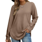 🔥🔥BLACK FRIDAY EARLY ACCESS 🖤✨ 50% OFF | Women's Crewneck High-Low Hem Long Sleeve Tunic Top, Casual Loose Layering Shirt ✨