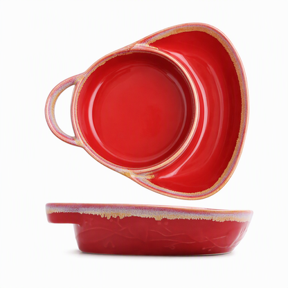 🖤Black Friday Hot Sale 50% OFF🍲Retro Ceramic Divided Baking Dish with Single Handle🍽️