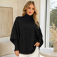❄️Black Friday Sale 60% OFF!!⚡Women's Turtleneck Batwing Sleeve Knit Jumper, Oversized Loose Knitted Sweater with Pockets, Casual Autumn Winter Top