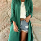 Solid loose lapels long buttoned jacket shirt