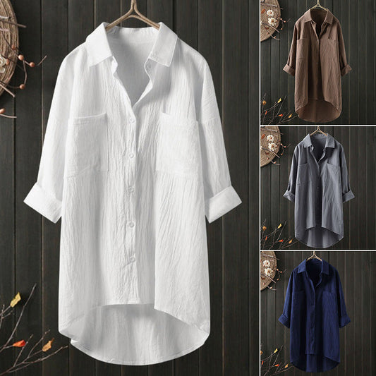 🎁Hot Sale 49% OFF💖Women's Shirt Made Of Single -Colored Cotton Linen