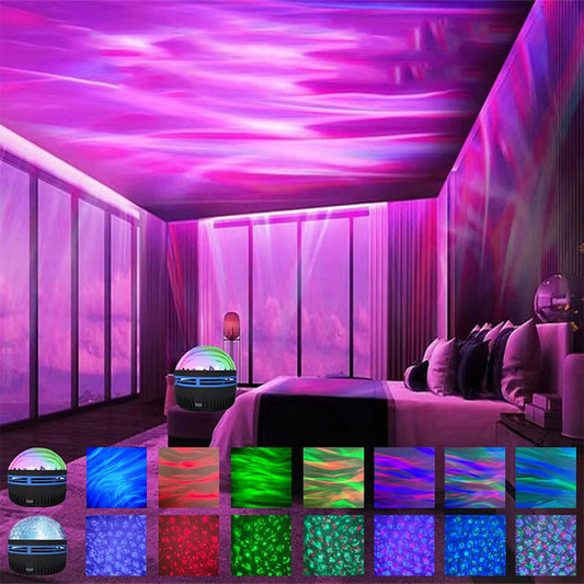 🔮2 in 1 Northern Lights and Ocean Wave Projector - With 16 Light Effects