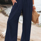 2022 Casual wide leg cotton and linen loose trousers
