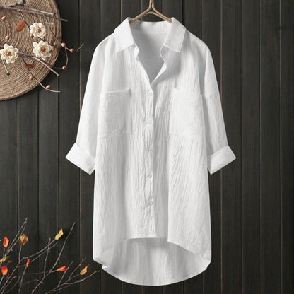 🔥Clearance Sale Now🏆Women's Shirt Made Of Single -Colored Cotton Linen