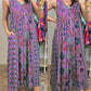 Vintage floral print loose sleeveless jumpsuit-FREE SHIPPING
